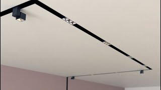 Track lighting system for stretch ceiling  new magnetic spot lights [upl. by Vtarj]