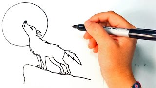 How to draw a Wolf for Kids  Wolf Easy Draw Tutorial [upl. by Jonina]