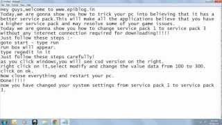 Trick How To Change Windows Service Pack To Service Pack 3 SP3 [upl. by Spurgeon]