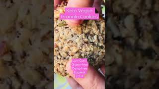 Keto Vegan Granola Müsli Cookies💓Flourless Glutenfree Sugarfree Dairyfree Low Carb LCHF [upl. by Ruon]