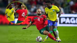 Sofyan Amrabat vs Vinicius Jr  Fight in Brazil vs Morocco 2023 [upl. by Shaine]