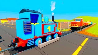 Train VS Train  Train Thomas Tank  Lego Hammer Destroys Trains  Brick Rigs [upl. by Nodearb909]