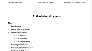 Anatomie Larticulation du coude première année médecine [upl. by Salomie]