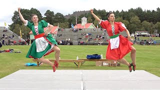 A display of the Irish Jig a Scottish highland dance from the 2021 Grampian Games in Braemar [upl. by Aerdnael767]