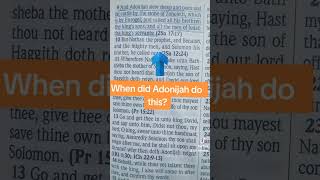 when did Adonijah do this biblestudy bibleverse bible [upl. by Lerak]