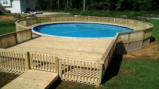 Above Ground Pool Deck Made From Pallets [upl. by Daile]