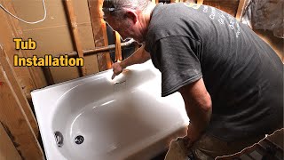 Installing an American Standard Bathtub l PLAN LEARN BUILD [upl. by Haisi707]