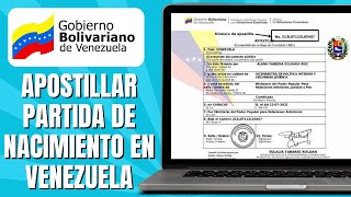 Cómo APOSTILLAR Partida De Nacimiento En Venezuela 2024 [upl. by Ahsehat434]