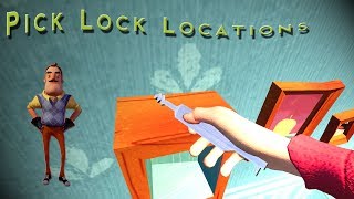 All Pick Lock Locations in Hello Neighbor Alpha 4 [upl. by Cleavland]