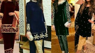 Velvet Suit Designs  Latest Velvet Shalwar Suit  Stitching With Fariha [upl. by Soilissav]