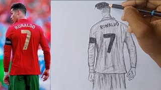 realistic portrait drawing of cristiano ronaldo for beginners  sapahar art studio [upl. by Ghiselin]