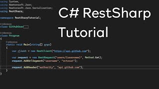 C  RestSharp Tutorial Consume REST Web APIs [upl. by Emerald]