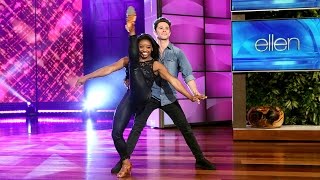 DWTS Duo Simone Biles and Sasha Farber Perform [upl. by Lytsirhc855]