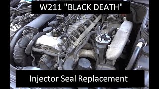 2006 Mercedes E320 CDI OM648 Injector Seal Replacement  Black Death [upl. by Oiliduab]