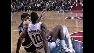 The First Dennis RodmanJohn Stockton Incident Rodman Ejected Eventually [upl. by Hajidak]