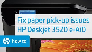 Fixing Paper Pick Up Issues  HP Deskjet 3520 eAllinOne Printer  HP [upl. by Acinorahs]