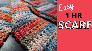 Crochet Scarf for Beginners Take 4  Easy Pattern to Crochet Scarf in 1 Hour [upl. by Alabaster]