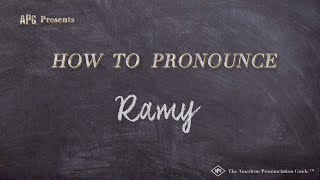 How to Pronounce Ramy Real Life Examples [upl. by Ilera551]