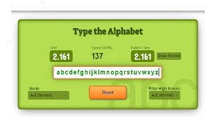 Type The Alphabet World Record  Typing Records  Typing Games  2020 [upl. by Armond]