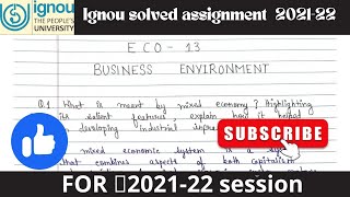 ECO 13 solved Assignment 202122 ECO 13 solved handwritten Assignment 202122  BAG 2122 [upl. by Onek]