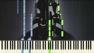 Star Wars  The Imperial March Darth Vaders Theme  Piano tutorial Synthesia [upl. by Enitram]