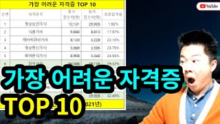 합격률로 줄세운 자격증별 난이도 TOP 10 feat대한민국 통계청 [upl. by Annyl]