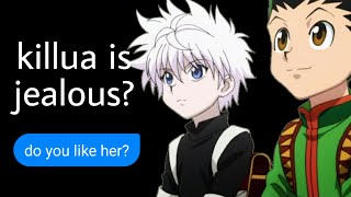 killua has feelings for gon ♪ heather lyric prank ー hxh texts [upl. by Inanaup]