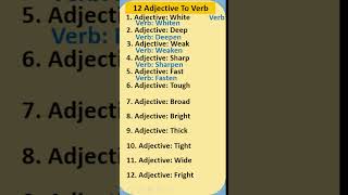 12 Adjective To Verb in English  10 minute class  shorts [upl. by Rekoob]