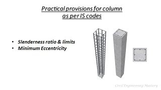 Slenderness ratio amp Minimum eccentricity in columns as per IS codes  Structural Design [upl. by Desdemona624]