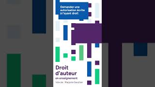 Droit dauteur en enseignement 09  demander une autorisation shorts copyright teaching [upl. by Frieder129]