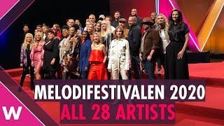 Melodifestivalen 2020  All 28 artists [upl. by Anyd842]