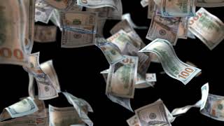 Dollars Falling Down Background Video  Wealth Visualization Money Falling [upl. by Hterrag]