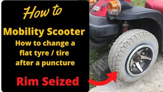 Mobility scooter how to change a flat Tyre  Tire after a puncture [upl. by Aoht]