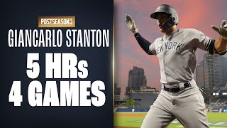 Giancarlo Stanton crushes 5 home runs in last 4 Postseason games 4 straight Yankees games w HR [upl. by Proctor]