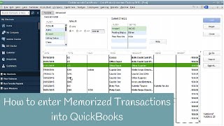 How to create memorized transactions in QuickBooks [upl. by Otrebire]