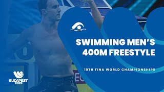 Swimming Men  400m Freestyle  Highlights  19th FINA World Championships  Budapest 2022 [upl. by Lezti]