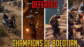 DEFEATING ALL FOUR CHAMPIONS OF BOEOTIAN  Locations  Assassins Creed Odyssey  GamZee [upl. by Nomrac]