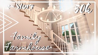 Roblox  Bloxburg 50k 2 Story Family Farmhouse no advanced placing  Speedbuild [upl. by Jacobah776]