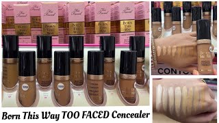 Too Faced Born This Way Concealer Swatches  Shades for Indian skintone [upl. by Haimes]