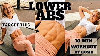 LOWER ABS 10 MINUTE WORKOUT  THE JOURNEY TO A FEMALE SIXPACK AT HOME  no equipment [upl. by Wie]