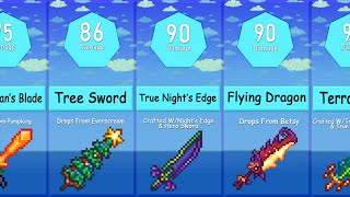 Terraria  Highest Damage Swords Comparison [upl. by Betteann]