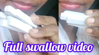 Full Swallow White Slate Cubicle Bar Asmr Eating Show Asmr Satifexing K Slate Pencil Eating [upl. by Dearman]