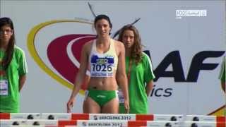 Michelle Jenneke Womens 100m Hurdles sexy dance Barcelona 2012 complete race [upl. by Harding]