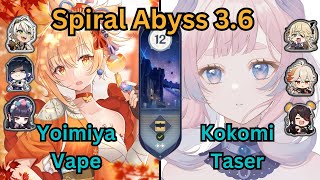 Yoimiya  Yunjin Hyper  Kokomi Taser Spiral Abyss Floor 12 36 Genshin Impact [upl. by Wadesworth177]