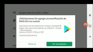 COMO CANJEAR UNA TARJETA REGALO EN GOOGLE PLAY STORE TUTORIAL [upl. by Nyledam]