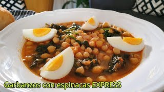 Garbanzos con espinacas EXPRESS sabrosísimos [upl. by Cade993]