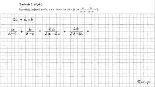 Zadanie 2 Matura maj 2011 PR Wyrażenia algebraiczne Dowodzenie [upl. by Selij]