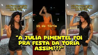 JULIA PIMENTEL REAGINDO A FOFOCA DE QUE ELA FOI NA FESTA DA TORIA COM VESTIDO DE DEBUTANTE [upl. by Eibrad]