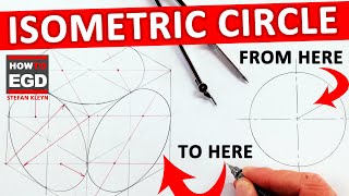 UNBELIEVABLE EASIEST way to draw an ISOMETRIC CIRCLE [upl. by Nosreg]