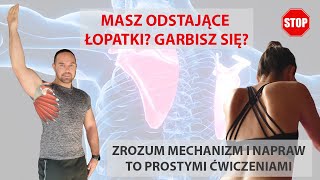 Masz odstające łopatki Garbisz się Zrozum mechanizm powstania dysfunkcji i napraw je ćwiczeniami [upl. by Naivatco]